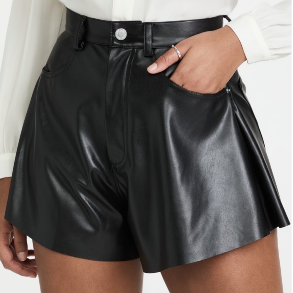NWT Black high waisted vegan leather shorts